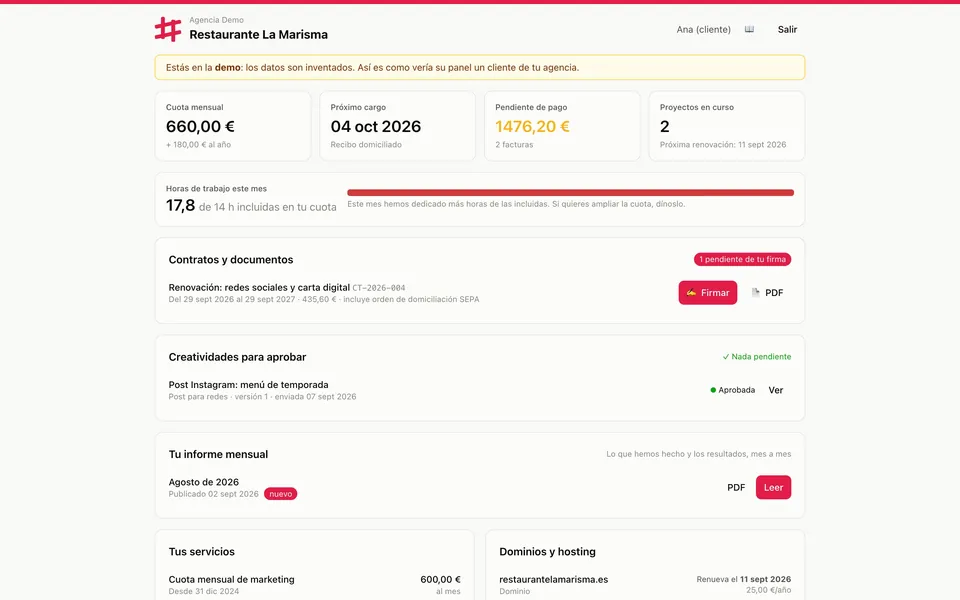Área de cliente (demo)