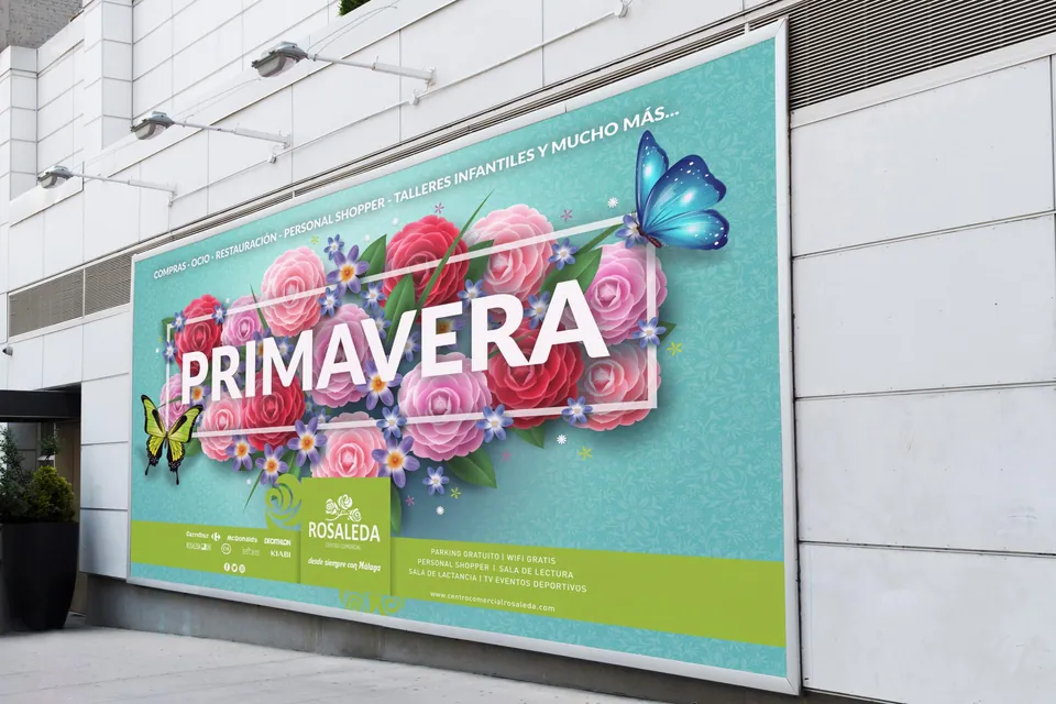 Gran formato de la campaña de primavera del Centro Comercial Rosaleda