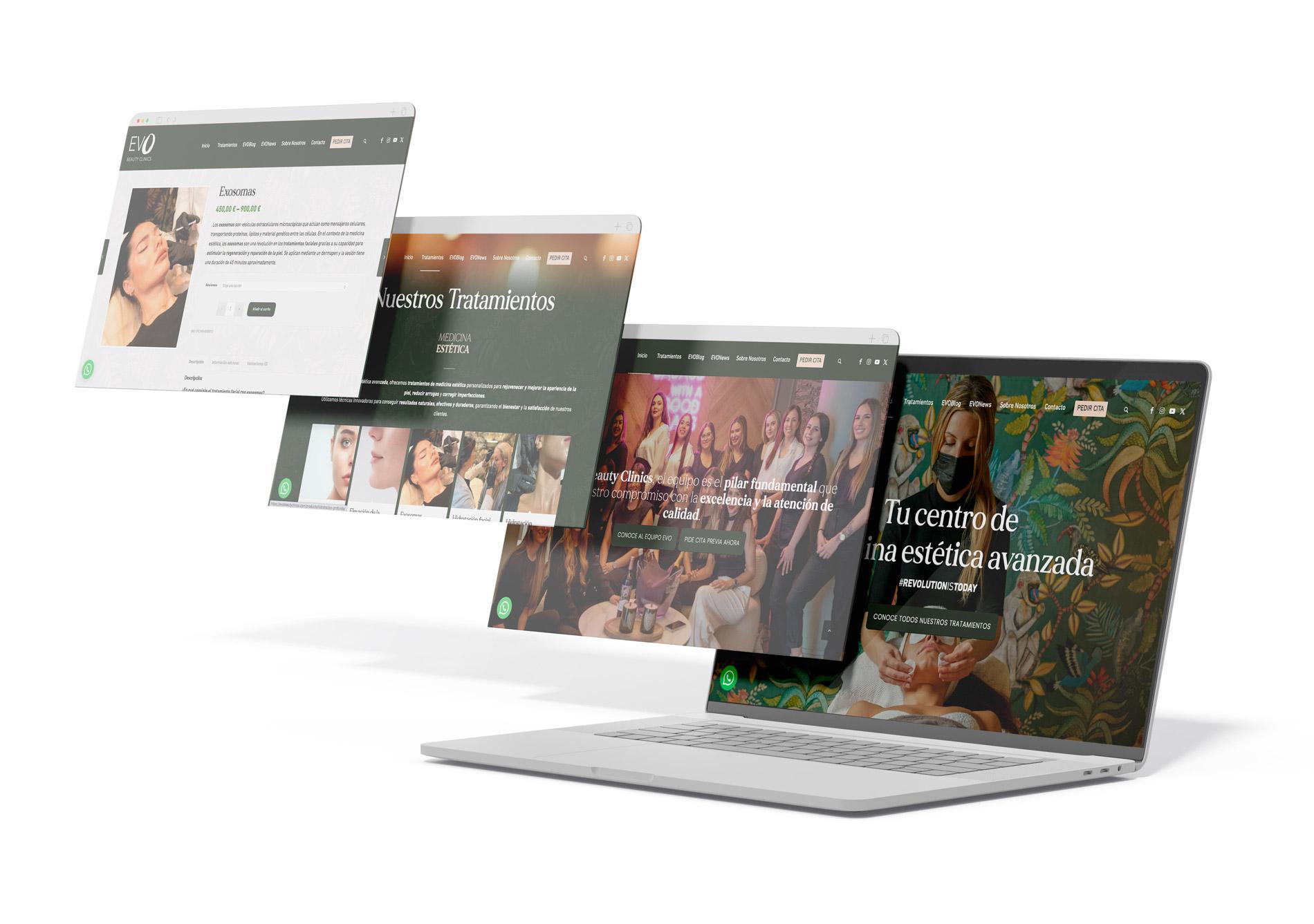 Web Ecommerce EVO BEauty Clinics - FANS Marketing