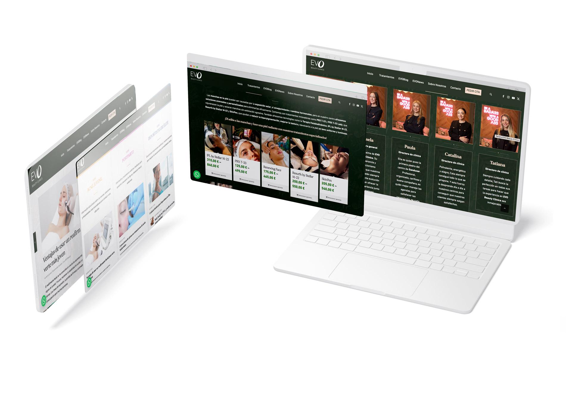 Web Ecommerce EVO BEauty Clinics - FANS Marketing