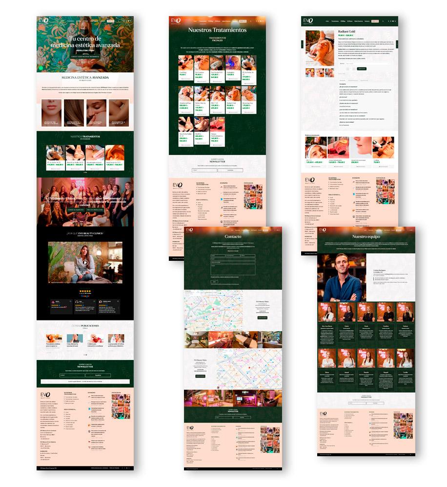 Web Ecommerce EVO BEauty Clinics - FANS Marketing