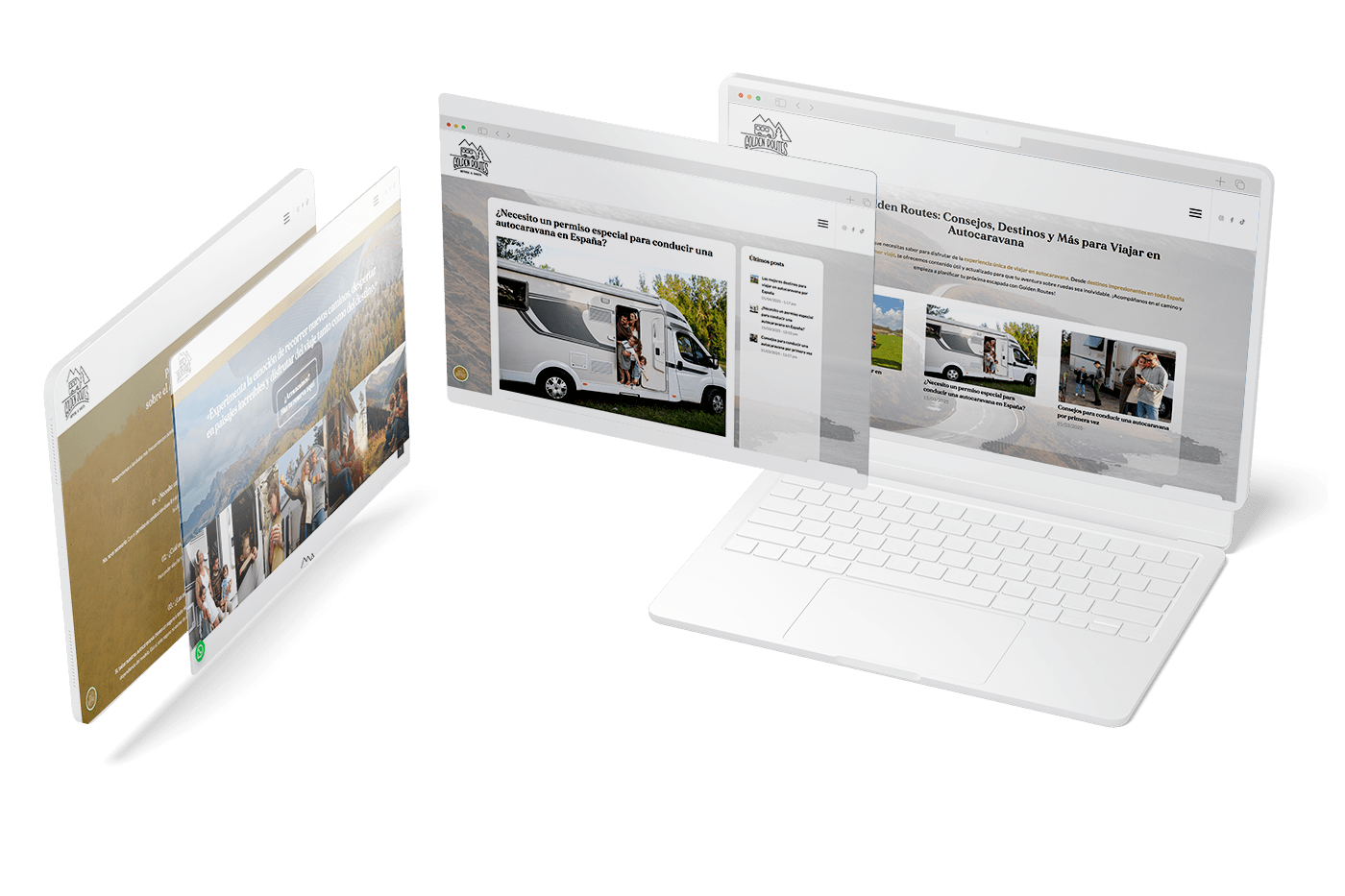 Diseño web de FANS Marketing para Golden Routes