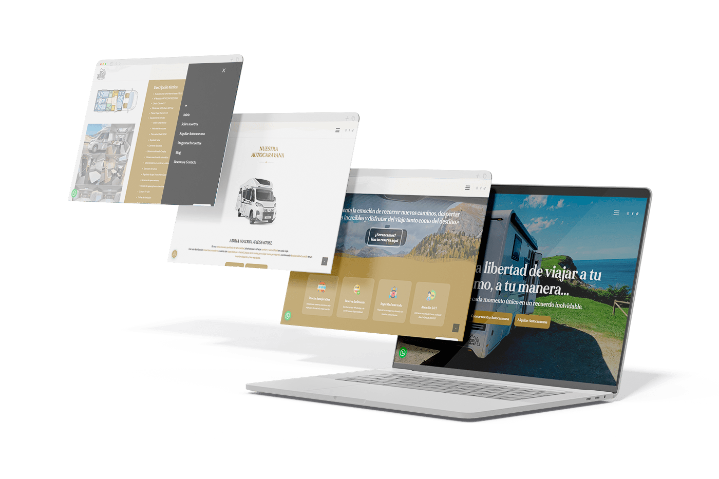 Diseño web de FANS Marketing para Golden Routes